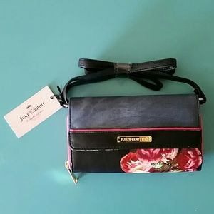 Juicy Couture Denim & Floral Crossbody Wallet